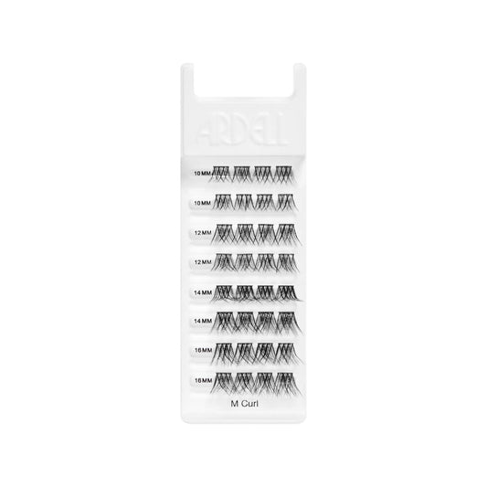 Seamless Underlash Extensions Fauxmink M Curl 32 ct tray displaying rows of various length underlash extensions