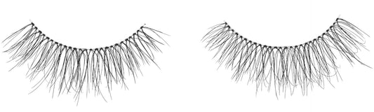 Pair of Ardell Naked Lash 426 false lashes side by side with a multi-layered mid-length silhouette with extra curl features