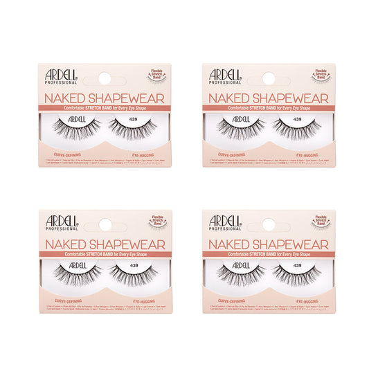 Four packages of Ardell Naked Shapewear false eyelashes on a white background