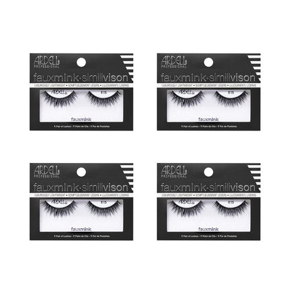Four packages of Ardell faux mink eyelashes on a white background