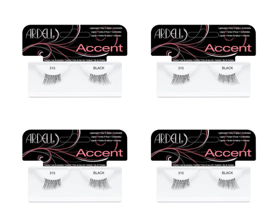 Four packages of Ardell Accent false eyelashes on a white background