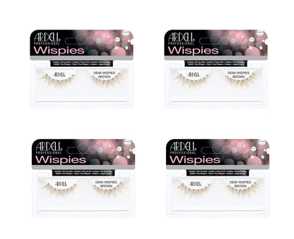 Four packages of Ardell Wispies false eyelashes on a white background
