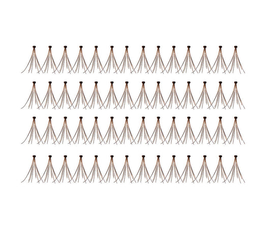 56 Ardell Knotted Individuals - Medium (Brown) false lashes arranged in 4 rows of 14 individual lash clusters