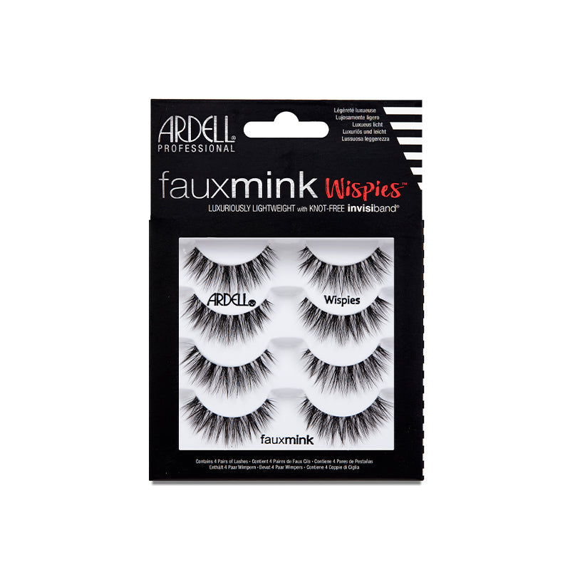 Ardell faux mink wispies eyelashes packaging on a white background
