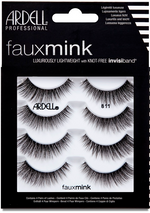 Ardell Faux Mink Lash Multipack 811 with Knot-Free Invisiband, includes four pairs of lightweight, natural-looking lashes.