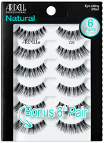 Ardell Natural Lashes 120 Black 6-Pack – Six pairs of 120 lashes for enhanced, everyday volume with a flattering eye-lifting shape.