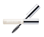 Capped bottle of Ardell Brow & Lash Accelerator laid on its side with brush cap featured on background