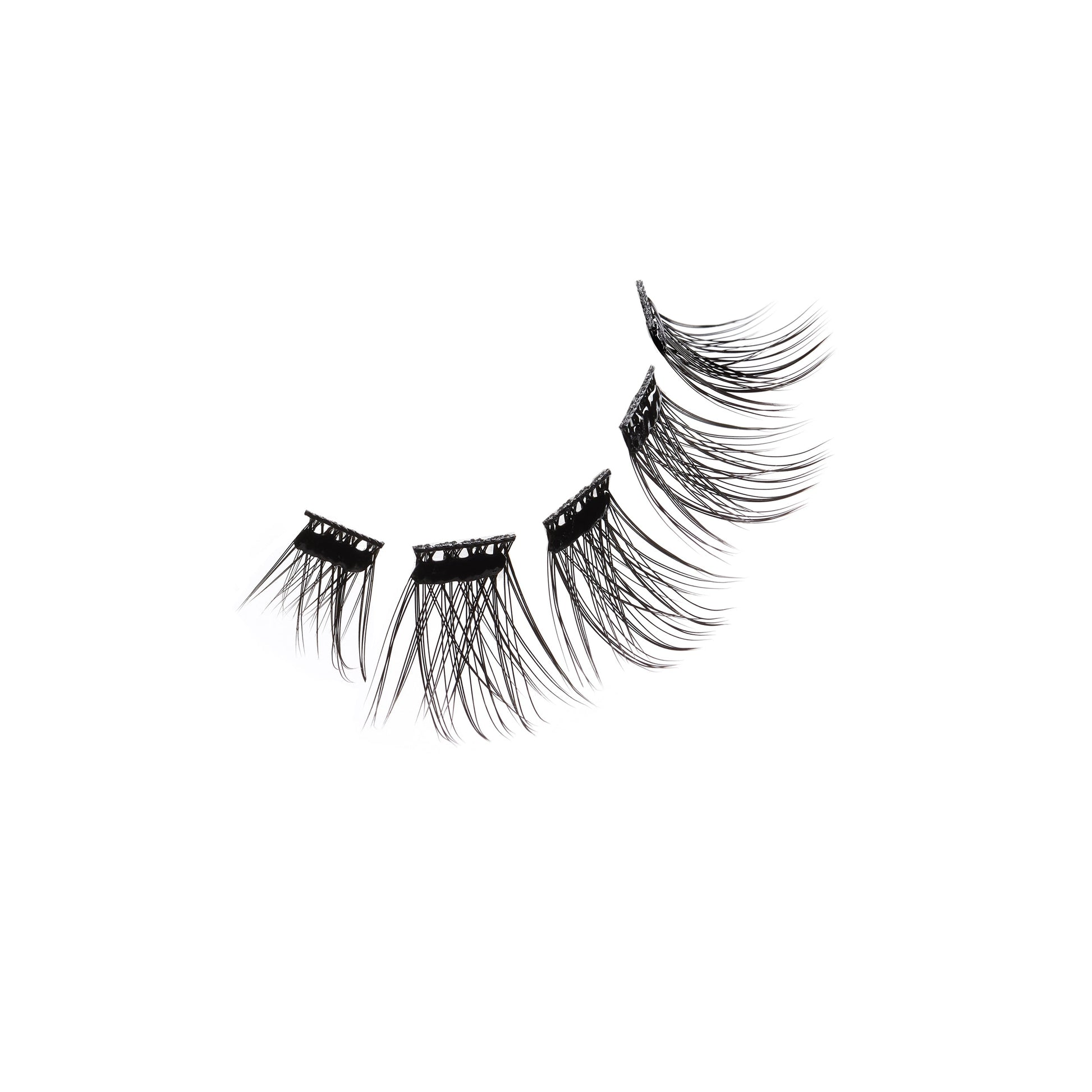 Floating set of Ardell Press-On Wispies Volume Lashes on a white background