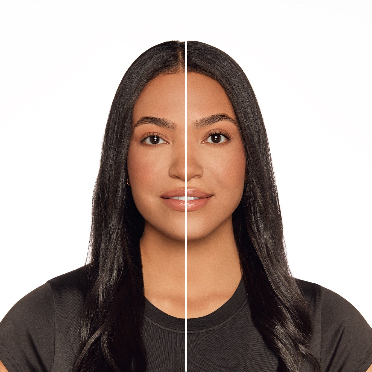 Before and after Press On Active Underlash Extensions Gainz on hooded eyes