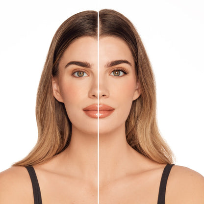 Before and after Press On Active Underlash Extensions Gainz on round eyes