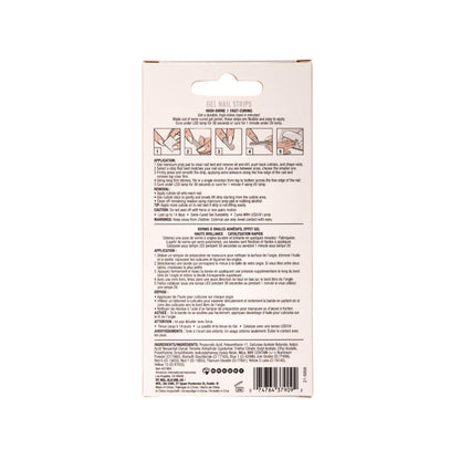 Back detail of Ardell Nail Addict Gel Nail Strips packaging.