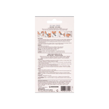 Back side of Nail Addict Gel Nail Strips packaging.
