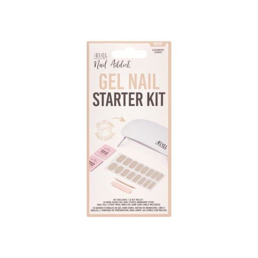 Ardell Nail Addict Starter Kit in Cashmere Sands – Front of boxed nude manicure kit.
