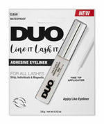 Front-facing of Ardell DUO Line It Lash It Clear in a sealed retail wall-hook ready packaging