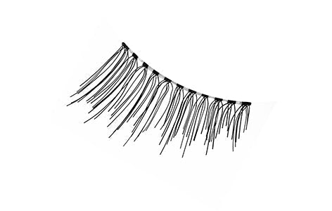 Close-up of an Ardell Pre-Cut Lash Accent 301 false lash for the right eye featuring clustered lash fibers
