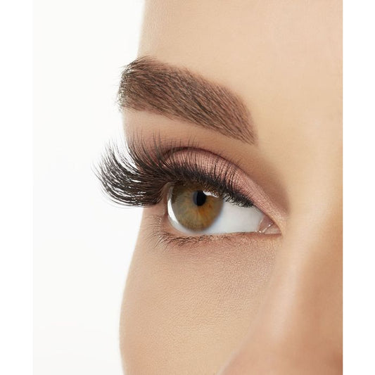 Side eye profile of Ardell 861 lashes highlighting upward curl and soft lash layering.
