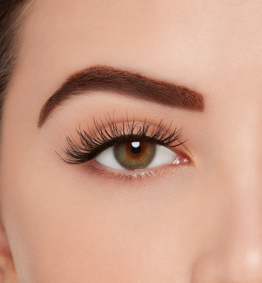 Front view of a model wearing Ardell Active Lash Gainz lashes