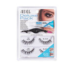 Set of Ardell Deluxe Pack contains two pairs of 120 lashes, DUO adhesive & soft-touch applicator inside its retail packaging